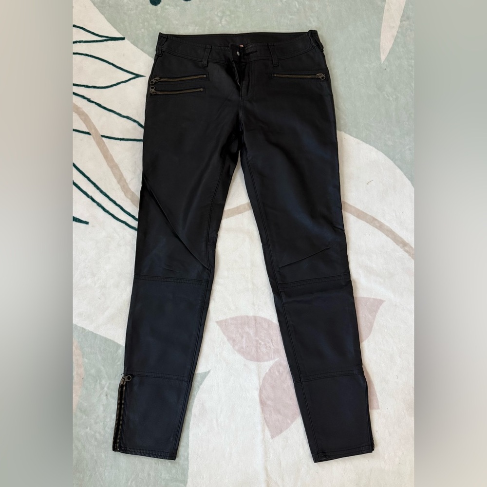 Free People Black Straight Leg Pants